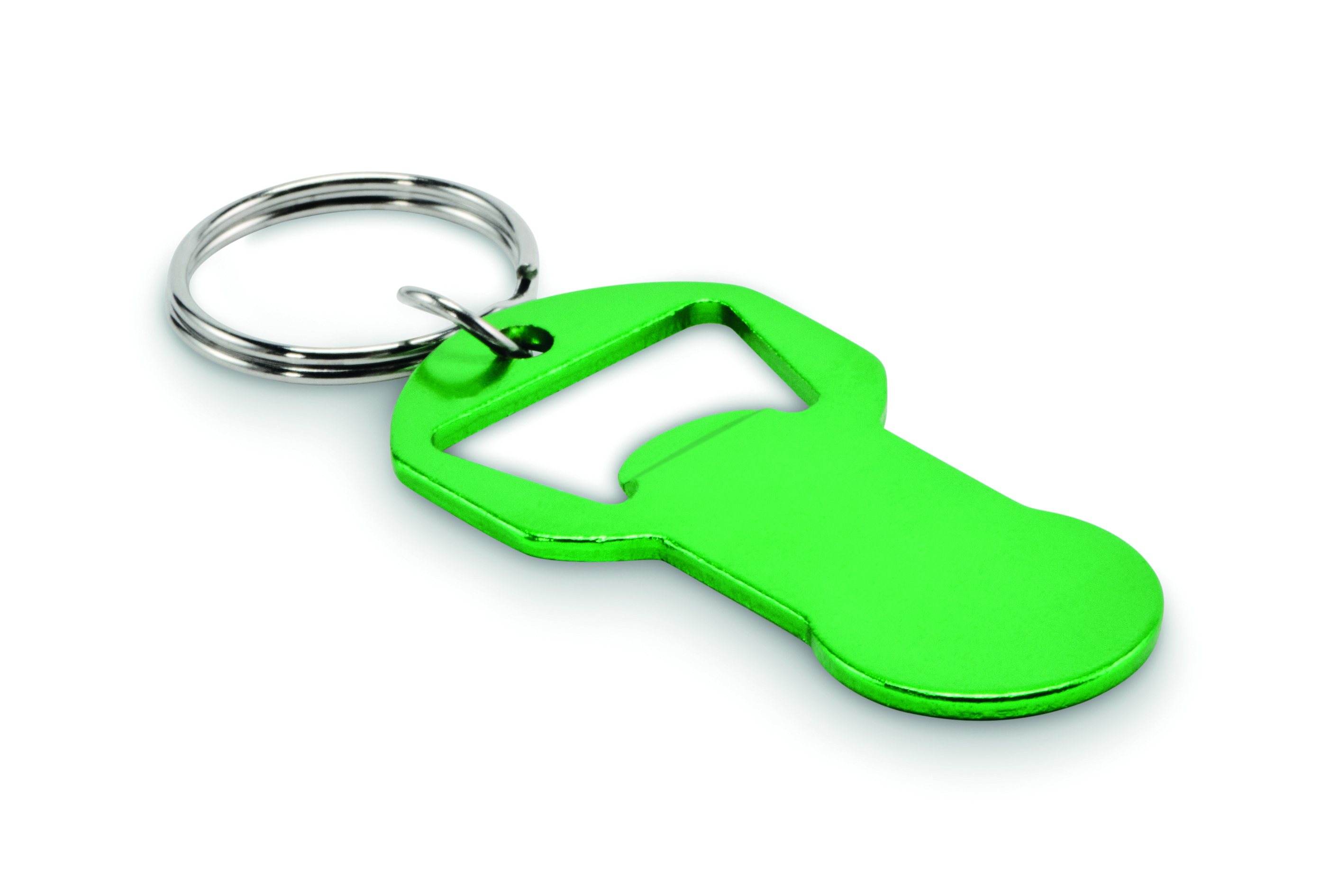 Ouvre-bouteille porte-clés publicitaire alu recyclé Clave Vert 